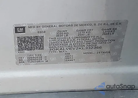 2019 GMC Terrain Slt from USA, damaged, VIN 3GKALVEV2KL332366